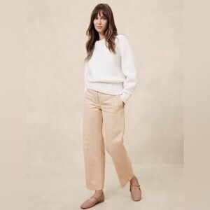 NWT Banana Republic Factory Cream Corduroy Straight Trouser - Size 10R